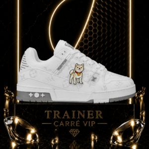 Trainer White Grey Monogram Denim