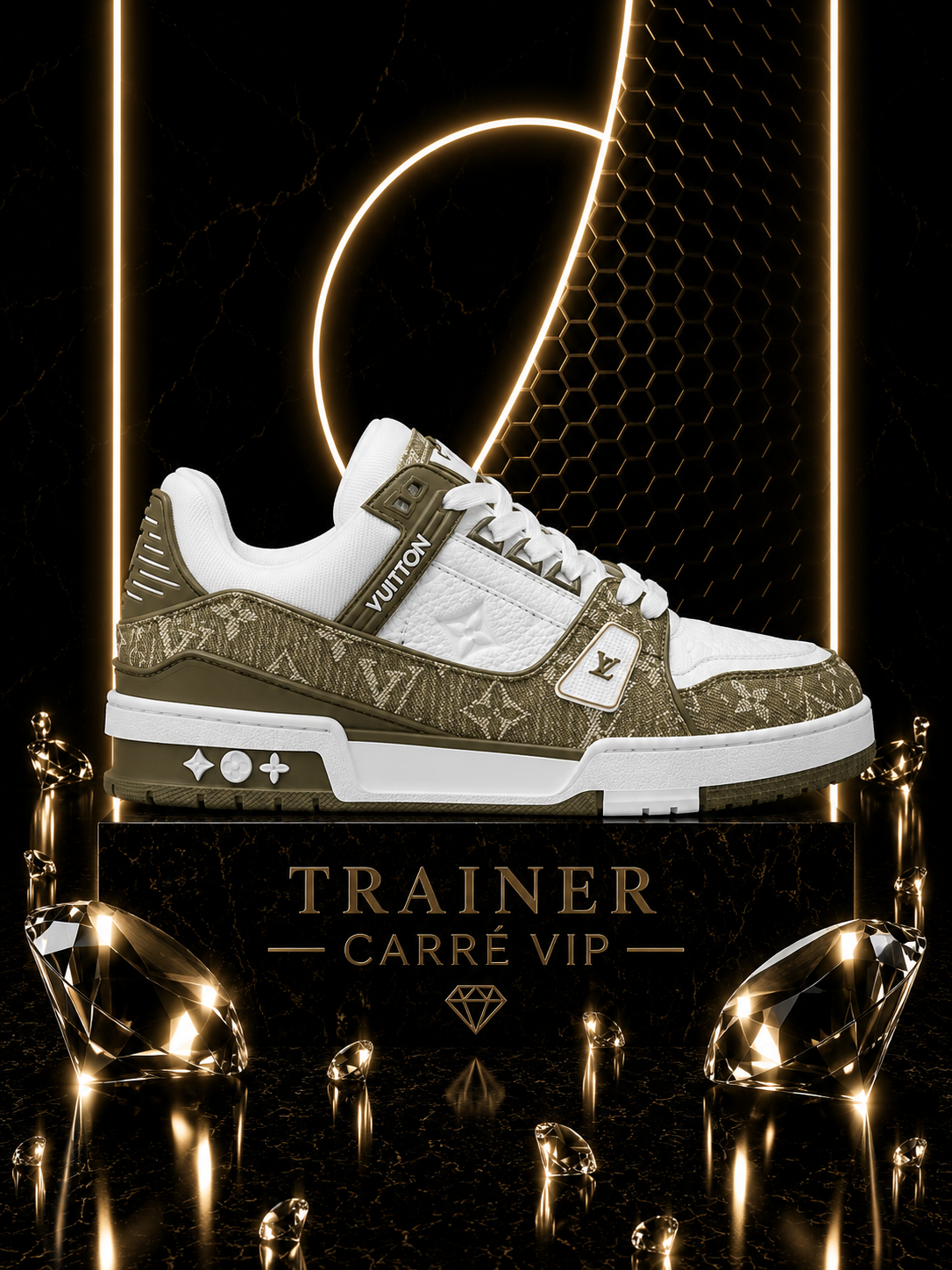 Trainer Denim Monogram Olive