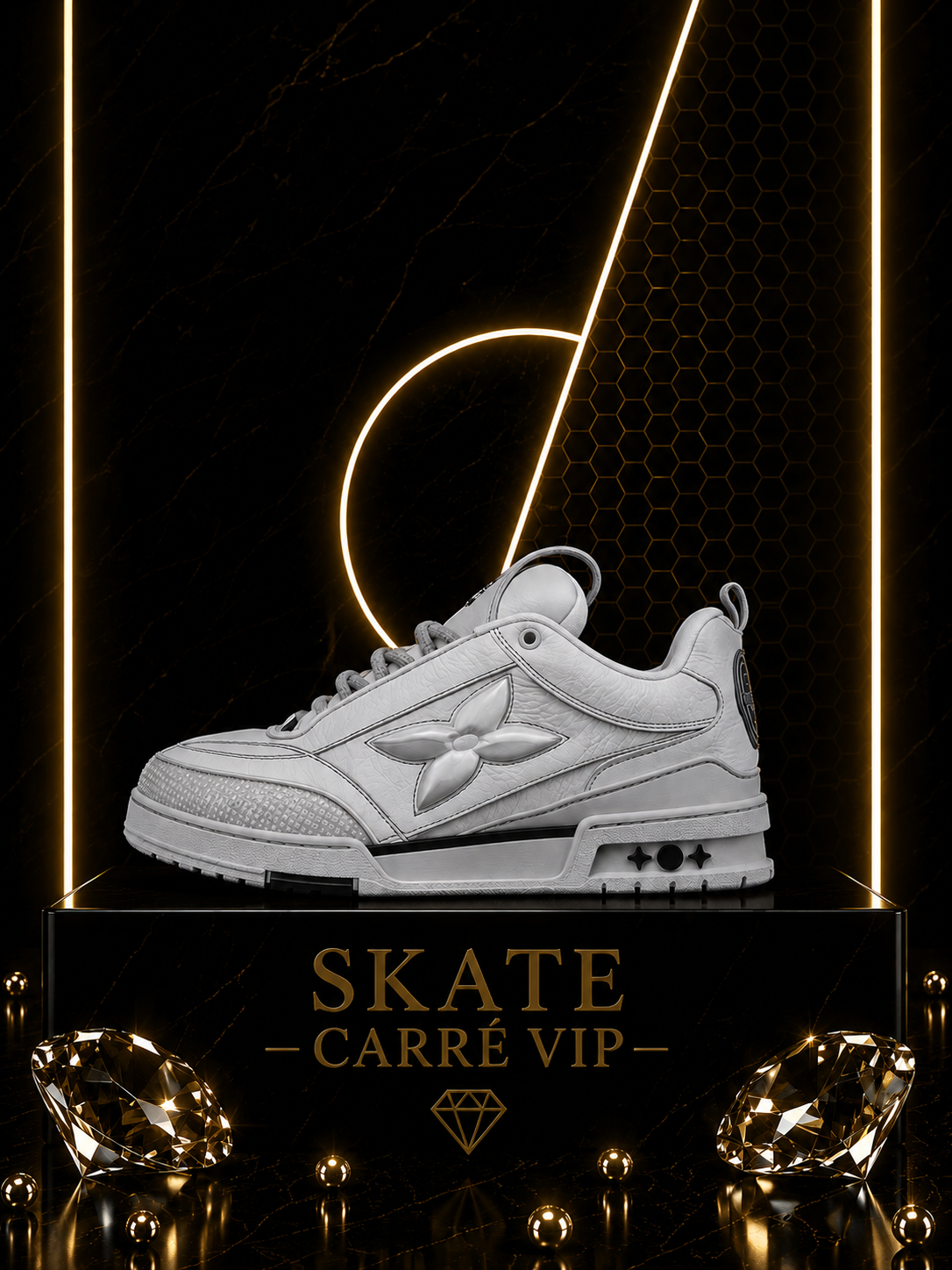 Skate All White Black