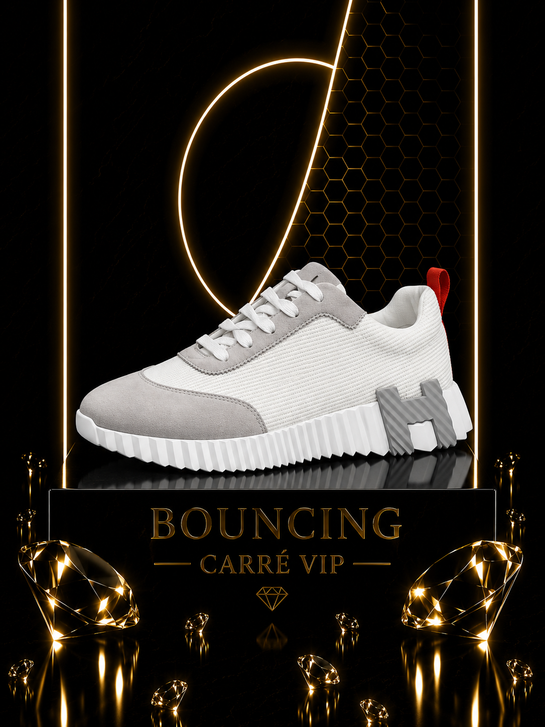 Bouncing White Mesh Grey