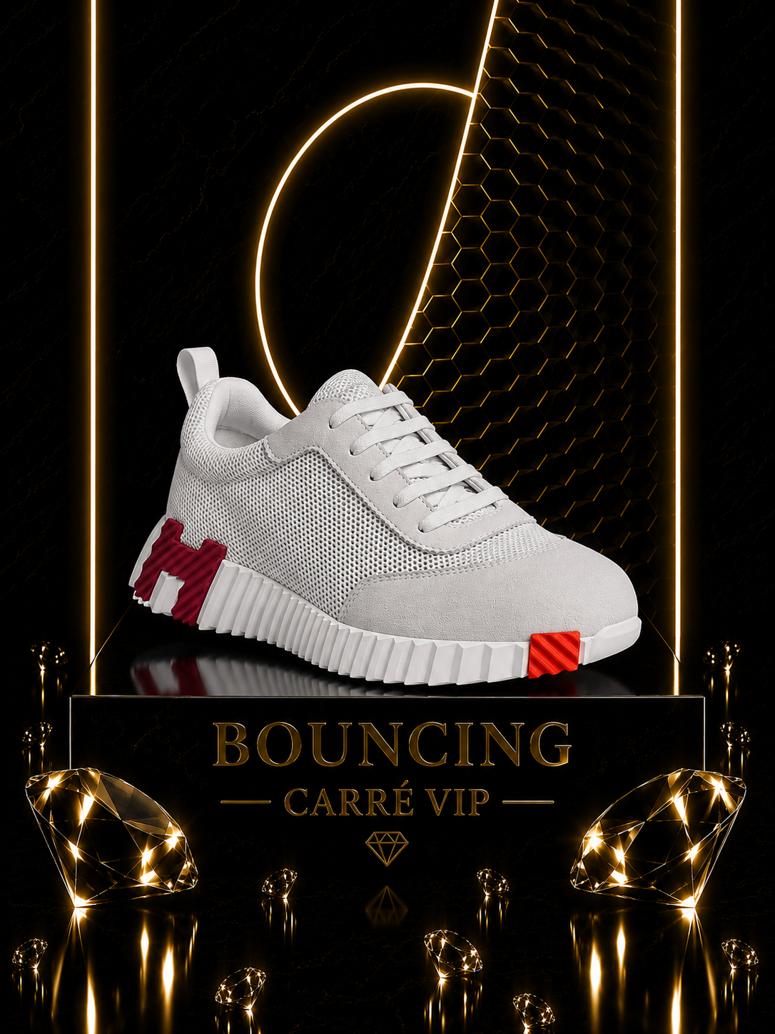 Bouncing White Red