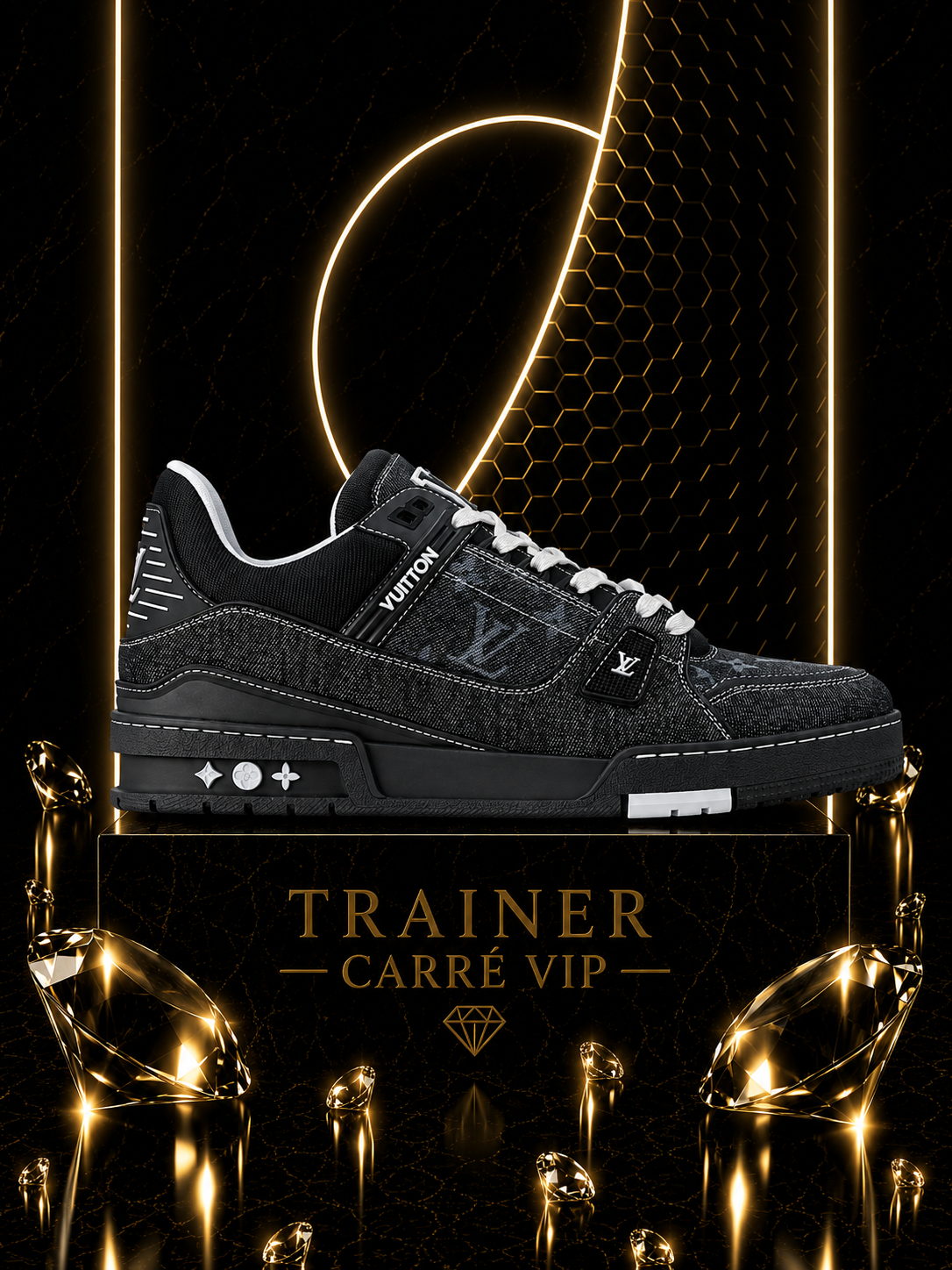 Trainer Black Denim