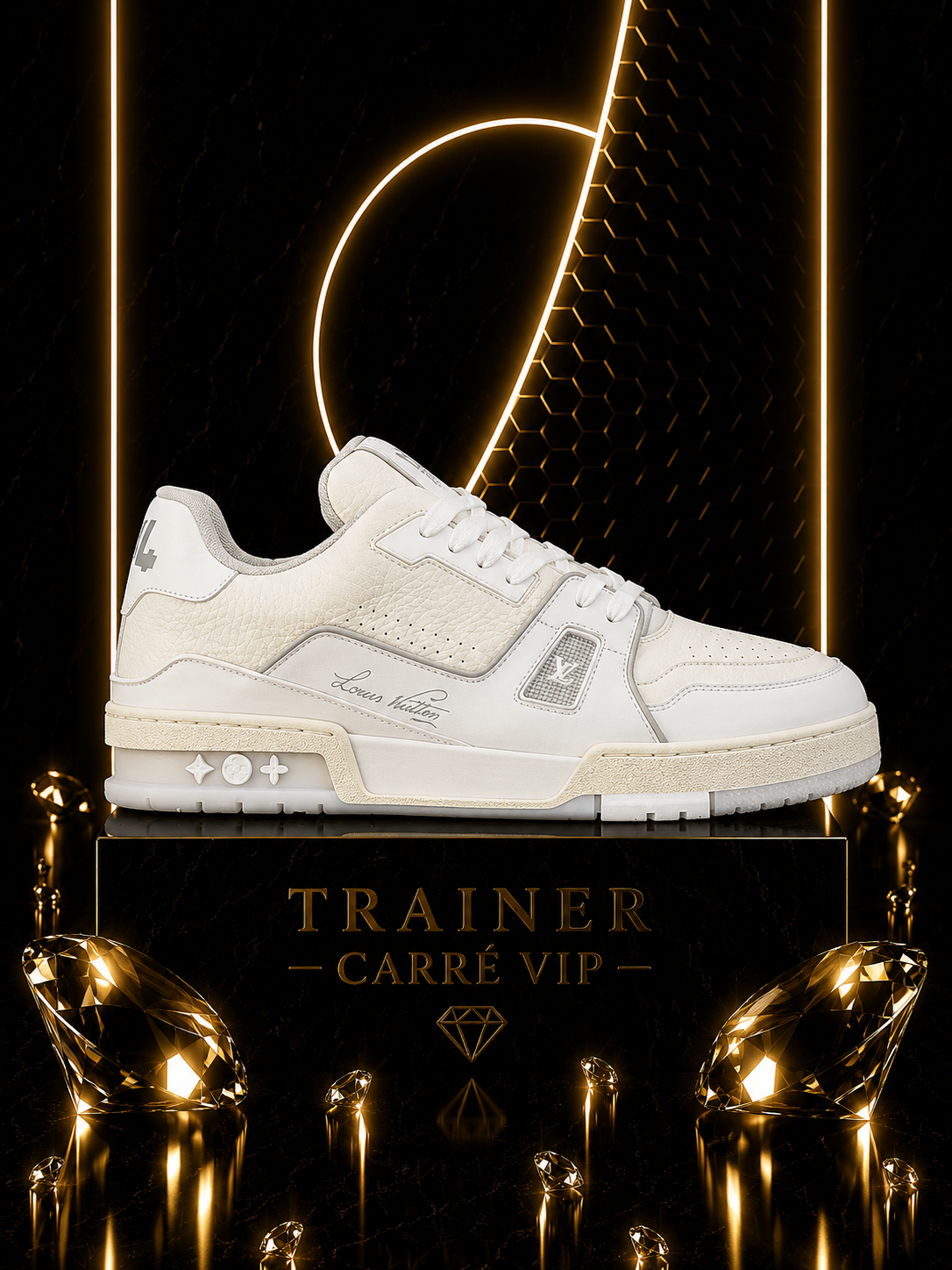 Trainer White Monochrome Grey
