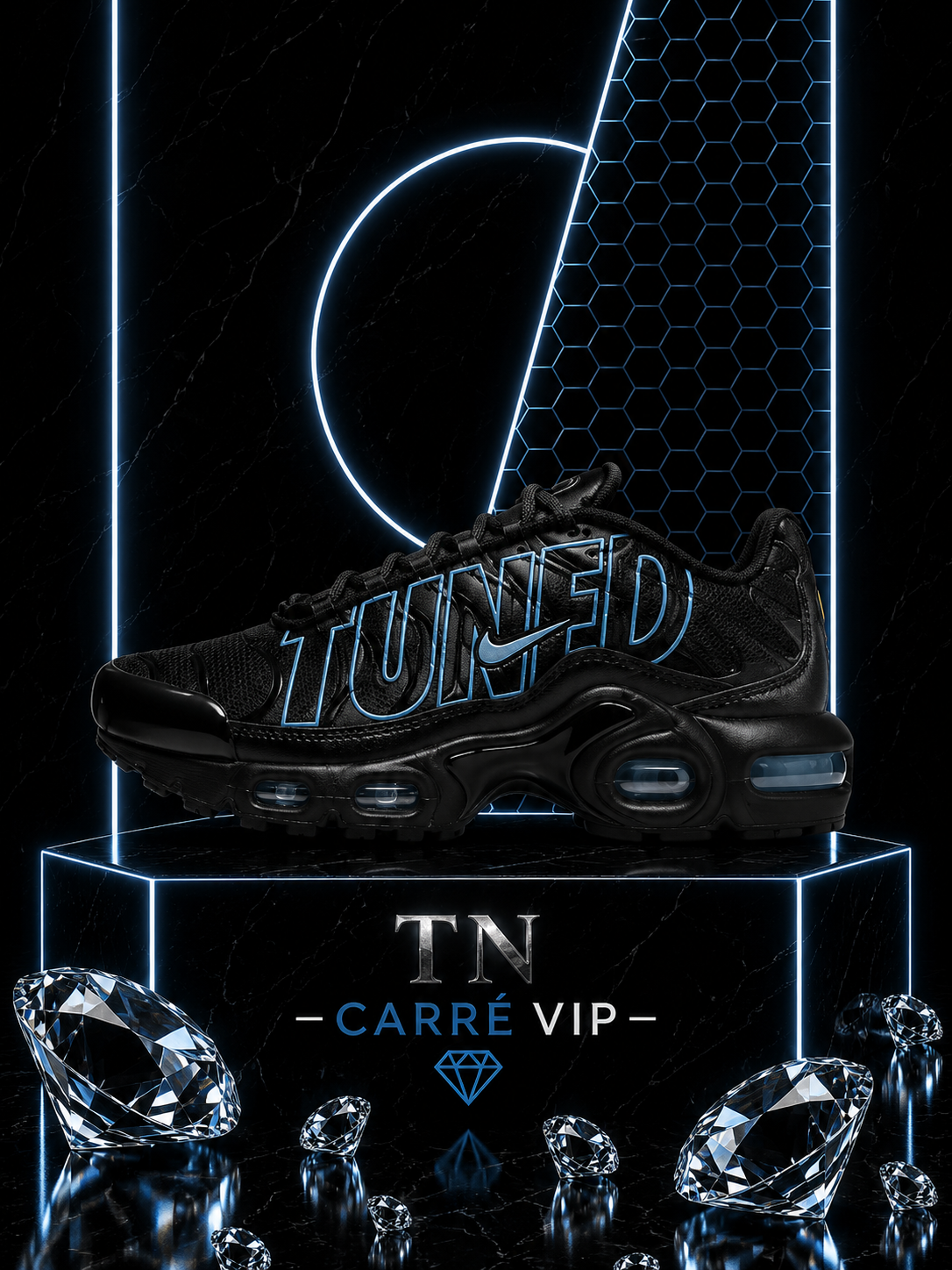 TN Tuned Black University Blue Kids