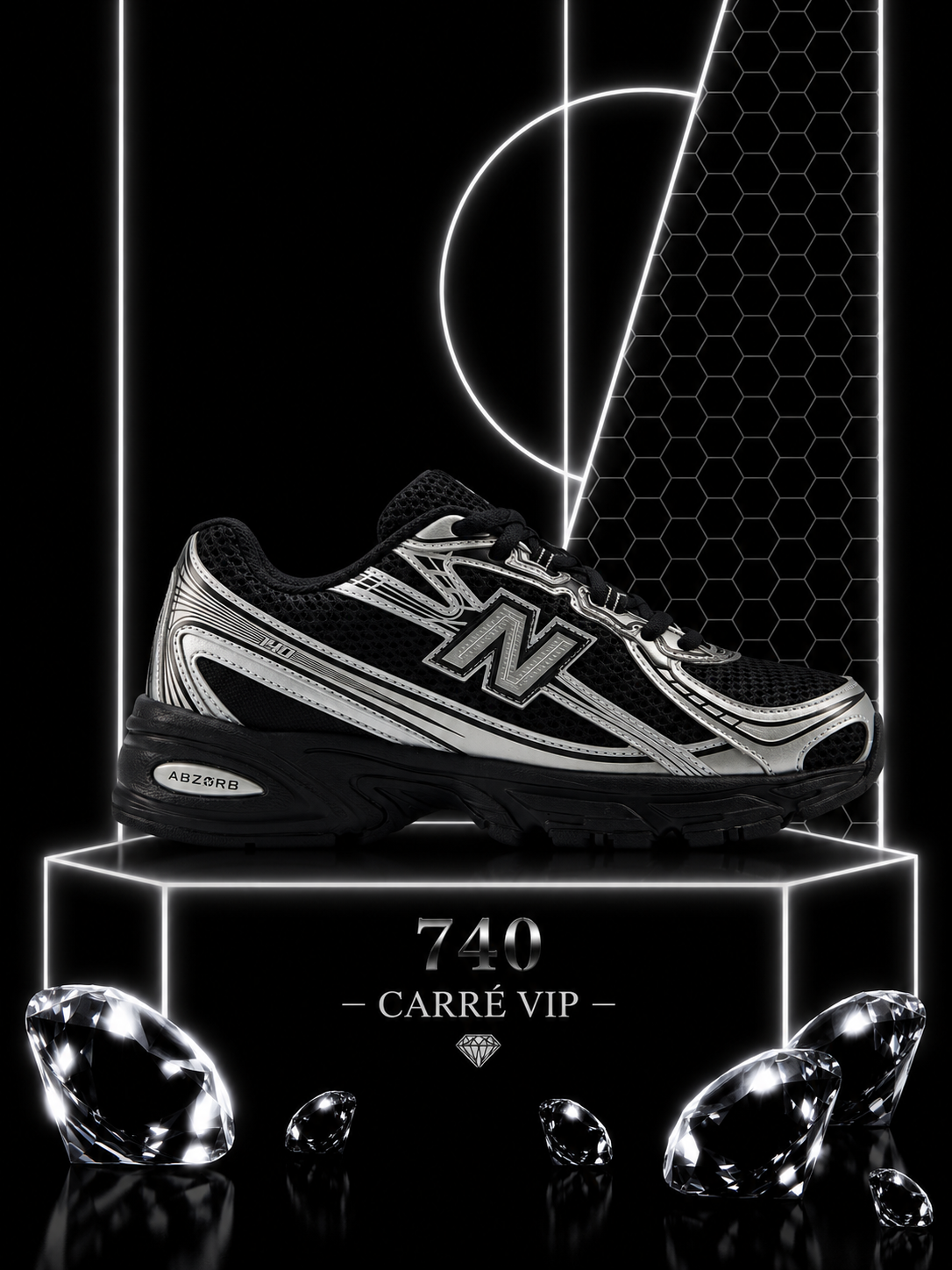 740 Black Silver Metallic