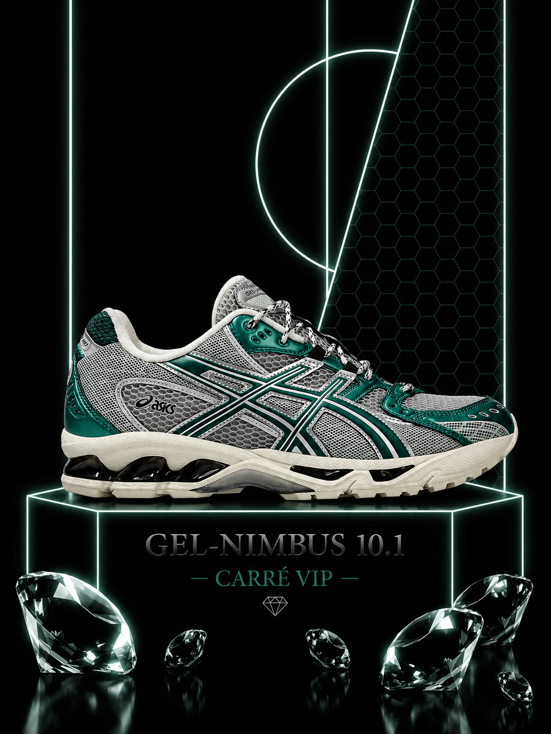 Gel-Nimbus 10.1 Silver Green Metallic