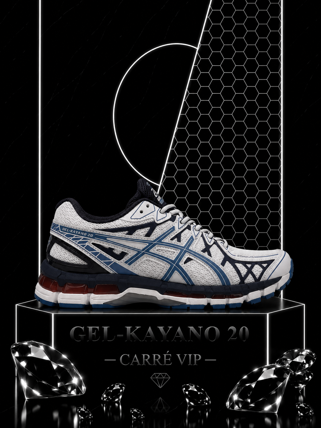 Gel-Kayano 20 White Navy Blue