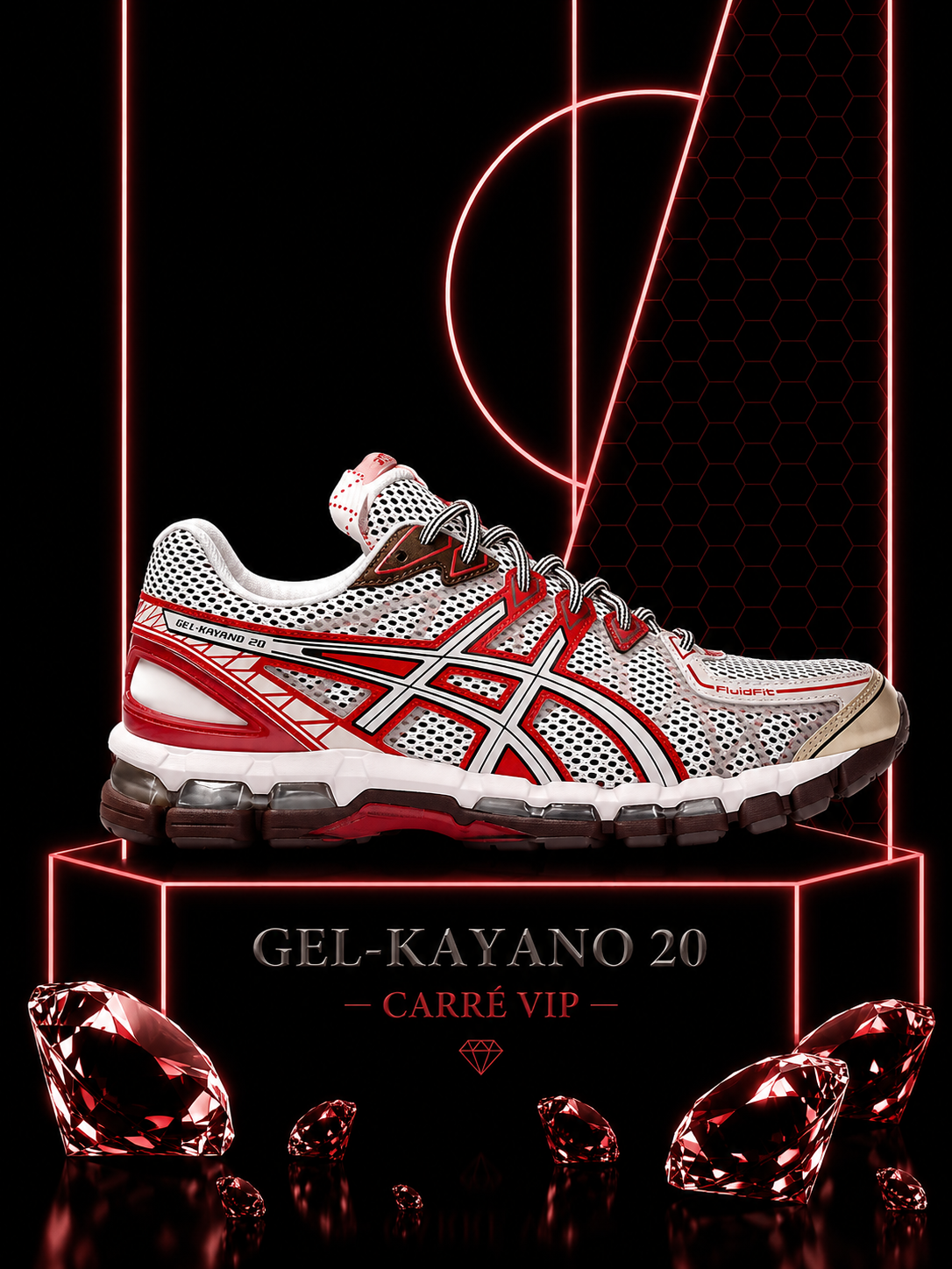Gel-Kayano 20 Crystal Pink Classic Red