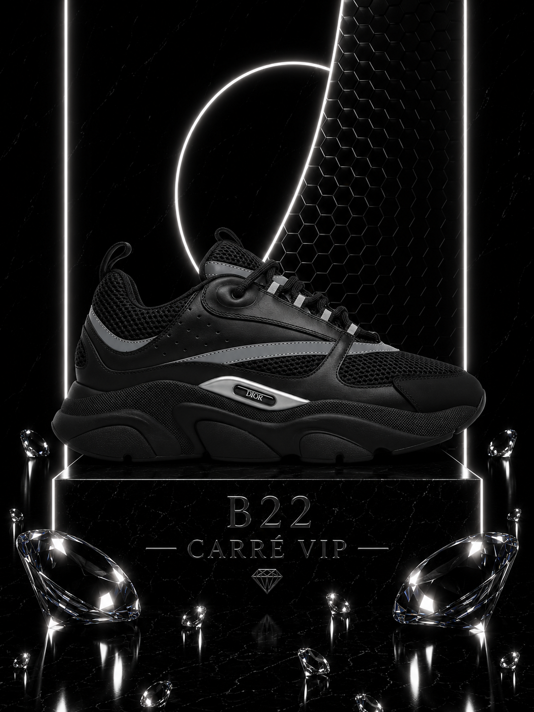 B22 Black Reflective