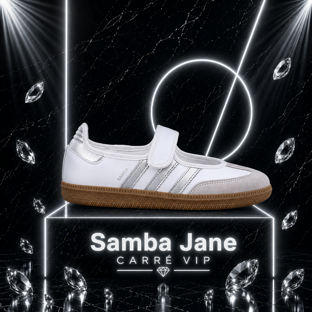 Samba Jane Silver White
