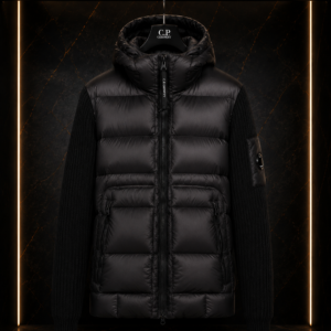 Merino – Doudoune Noire à Manches en Laine
